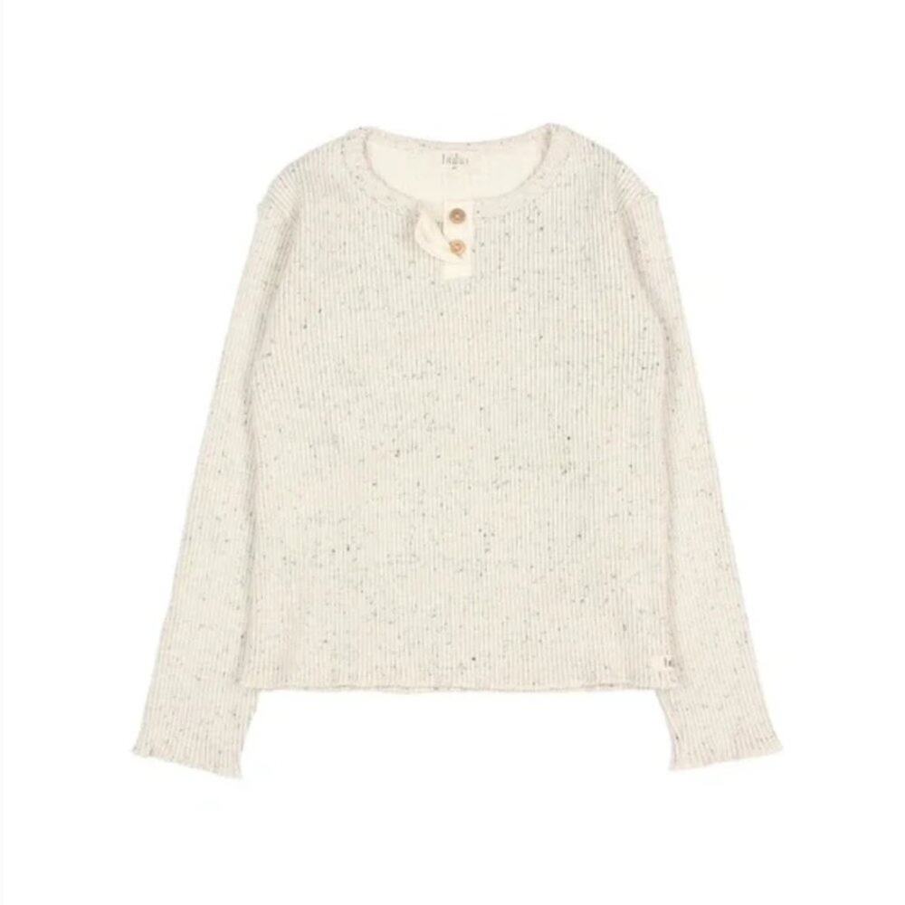 NWT BUHO Soft Rib Sweatshirt Henley Natural 4Y